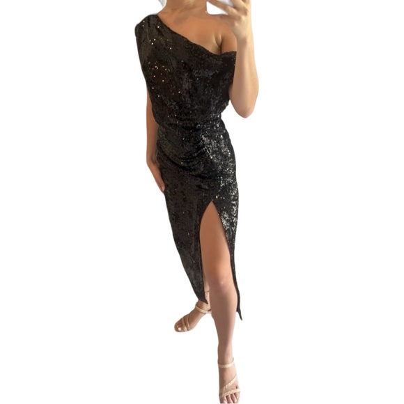 asymmetric sequin dress zara Zara Off The Shoulder Sweater Mini Dress main image 1